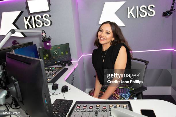Jade Thirlwall visits KISS FM at KISS FM on November 02, 2021 in London, England.