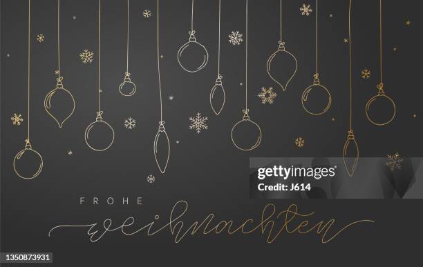 weihnachtsgrusskarte mit ornament und text in deutscher sprache - österreichische kultur stock-grafiken, -clipart, -cartoons und -symbole