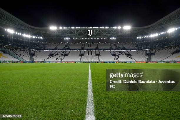 General view inside the stadium before the UEFA Champions League group H match between Juventus and Zenit St. Petersburg at Juventus Stadium on...