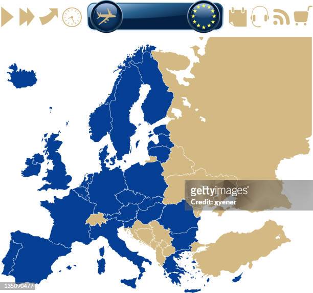 karte von europa - europe stock-grafiken, -clipart, -cartoons und -symbole