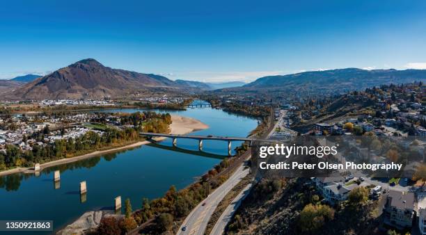 aerial photograph of kamloops, bc - kamloops foto e immagini stock