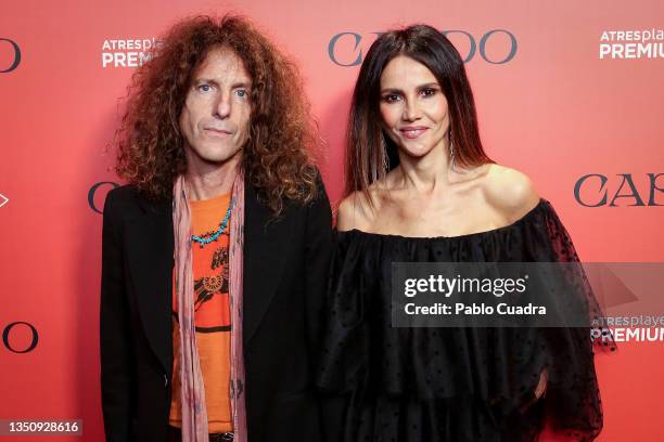 Craig Ross and Goya Toledo attend the 'Cardo' photocall at Palacio de la Prensa Cinema on November 02, 2021 in Madrid, Spain.