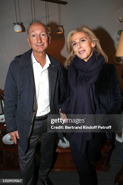 Journalists Bertrand de Saint-Vincent and Anne Fulda attend Ginori 1735 Presents : "Reborn Project – Ginori Art Collection" at Galerie du Passage on...