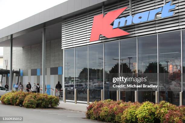 Customers take the opportunity to shop at KMart on November 03, 2021 in Hamilton, New Zealand. COVID-19 restrictions have eased slightly for people...