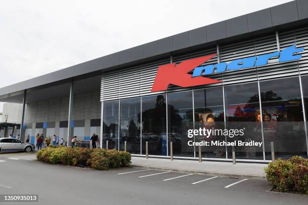 Customers take the opportunity to shop at KMart on November 03, 2021 in Hamilton, New Zealand. COVID-19 restrictions have eased slightly for people...