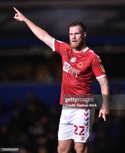 Tomas Kalas of Bristol City gestures during the Sky Bet Championship match between Birmingham City and Bristol City at St Andrew's Trillion Trophy...