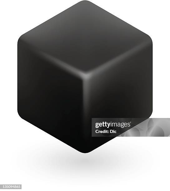 bildbanksillustrationer, clip art samt tecknat material och ikoner med black cube - rounded cube
