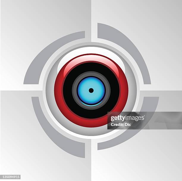 eye scanner - cyborg eye stock illustrations