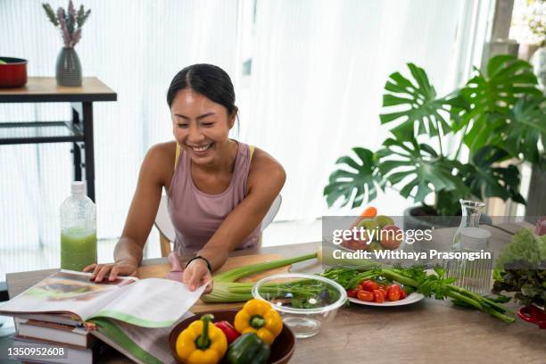 healthy food - cookbook stock pictures, royalty-free photos & images