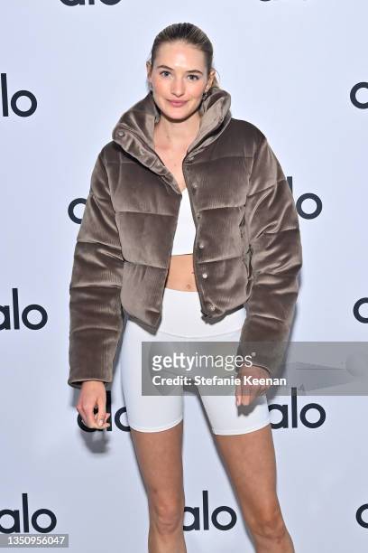 Sanne Vloet attends Day 1 of Alo House Winter 2021 at Alo House on November 02, 2021 in Los Angeles, California.