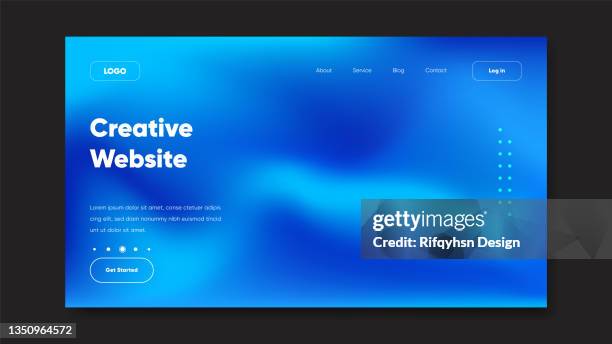 website landing page template design. modern futuristic background design for website - landing page stock illustrations
