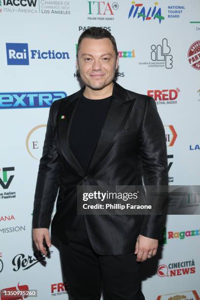 Tiziano Ferro attends ITTV - The Italian Television Festival Awards and Gala at Terra at Eataly L.A. On November 02, 2021 in Los Angeles, California.