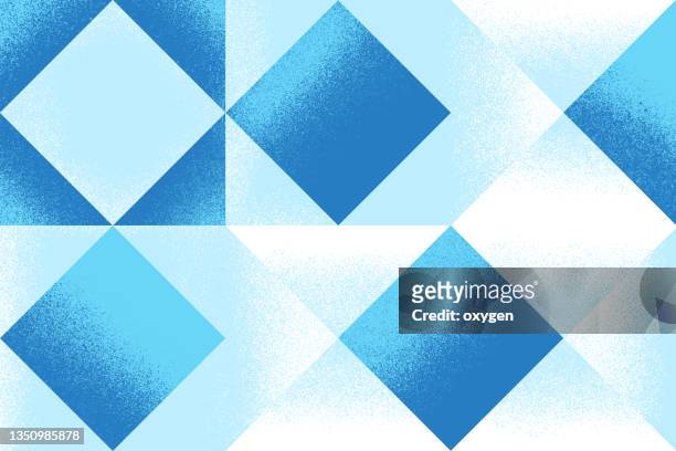 abstract triangle geometric shapes pink blue speed motion glitch textured fractal background - quadrato composizione foto e immagini stock
