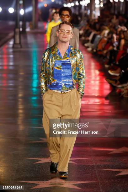 Macaulay Culkin walks the runway during Gucci Love Parade on November 02, 2021 in Los Angeles, California.