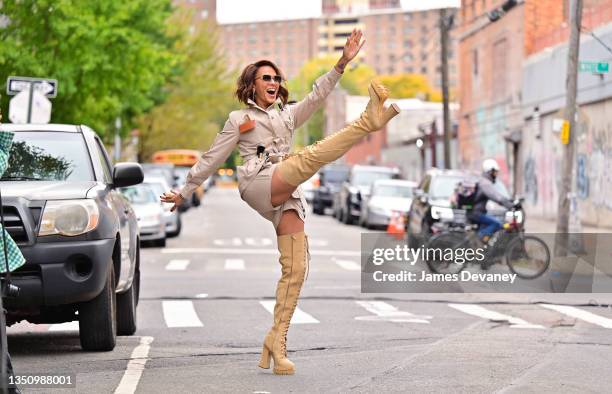 Nicole Ari Parker seen on the set of "And Just Like That..." the follow up series to "Sex and the City" on the streets of Brooklyn on November 1,...