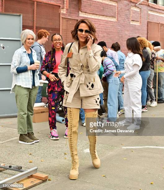 Nicole Ari Parker seen on the set of "And Just Like That..." the follow up series to "Sex and the City" on the streets of Brooklyn on November 1,...