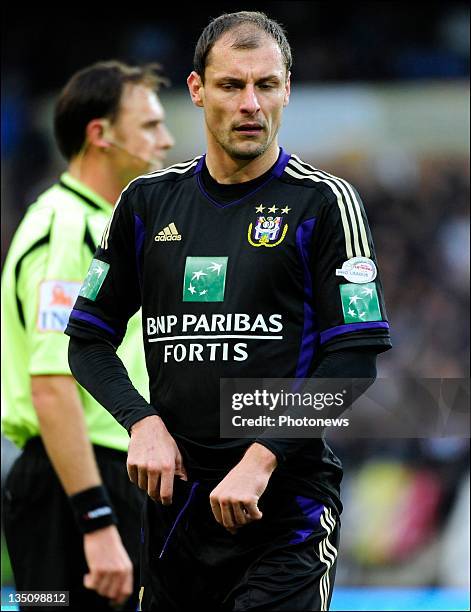 Milan Jovanovic of RSCA in action during the Jupiler League match between RSC Anderlecht and OH Leuven on December 04, 2011 in Anderlecht, Belgium.