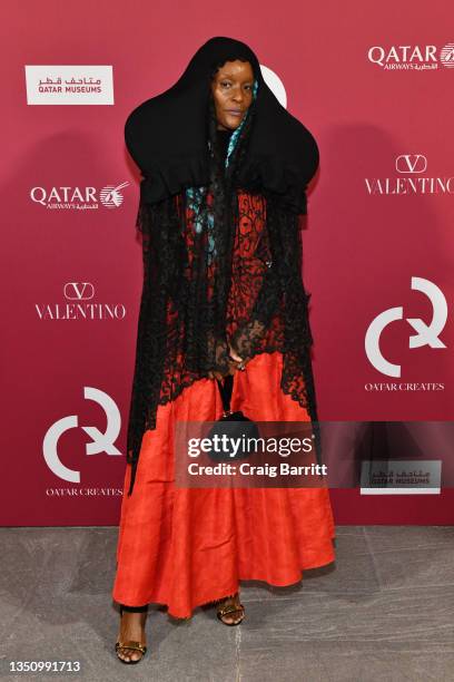 Michelle Elie attends the #QatarCreates opening reception, presented with Maison Valentino, on November 2, 2021 at the Museum of Islamic Art in Doha,...