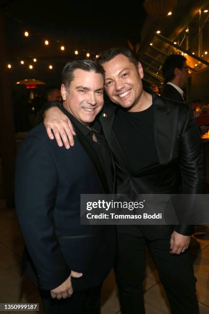 Tiziano Ferro and Victor Allen pose as actress Valeria Golino, Grammy award singer Tiziano Ferro and TV personality How Bastianich are honored at the...