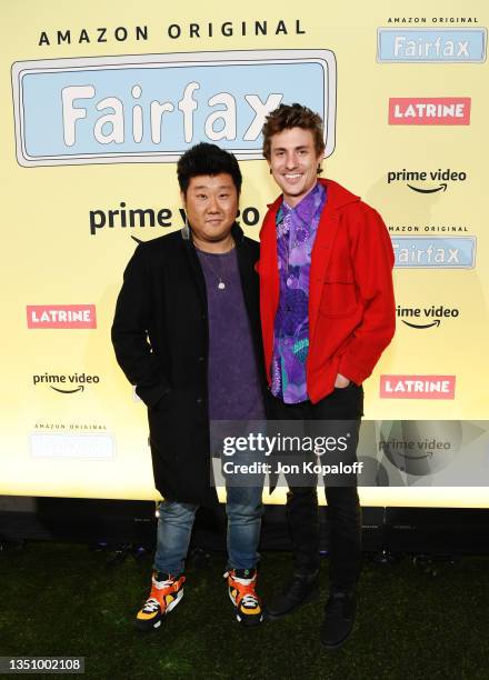 Peter S. Kim and guest attend the VIP preview of the Latrine Pop-Up in celebration of the launch of Amazon Original 'Fairfax' presented by Prime...