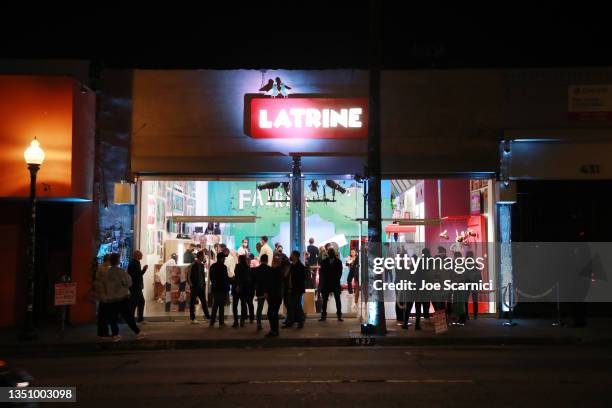 Guests attend the VIP preview of the Latrine Pop-Up in celebration of the launch of Amazon Original 'Fairfax' presented by Prime Video on November...