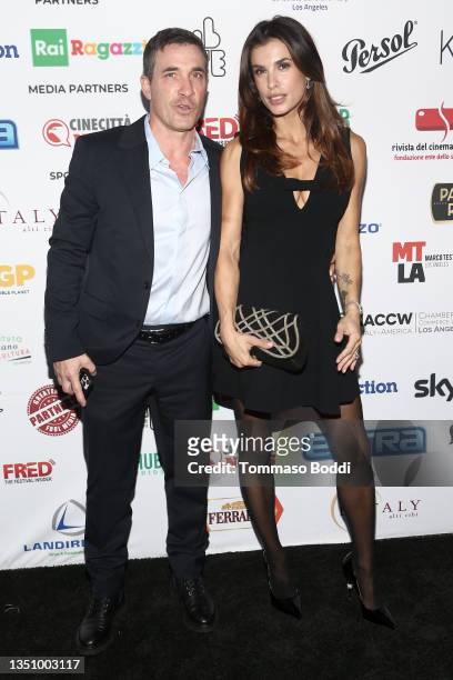 Brian Perri and Elisabetta Canalis pose as actress Valeria Golino, Grammy award singer Tiziano Ferro and TV personality How Bastianich are honored at...