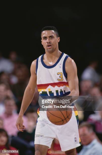 Mahmoud Abdul-Rauf, Point Guard for the Denver Nuggets during the NBA Midwest Division basketball game against the Sacramento Kings on 5th February...