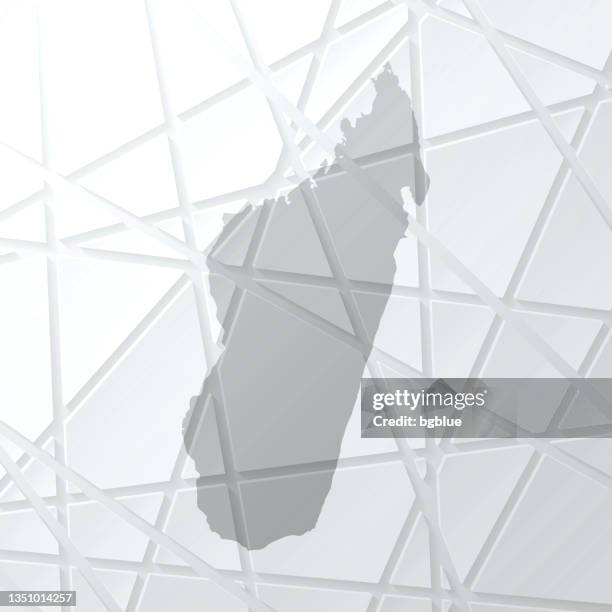 madagascar map with mesh network on white background - antananarivo stock illustrations