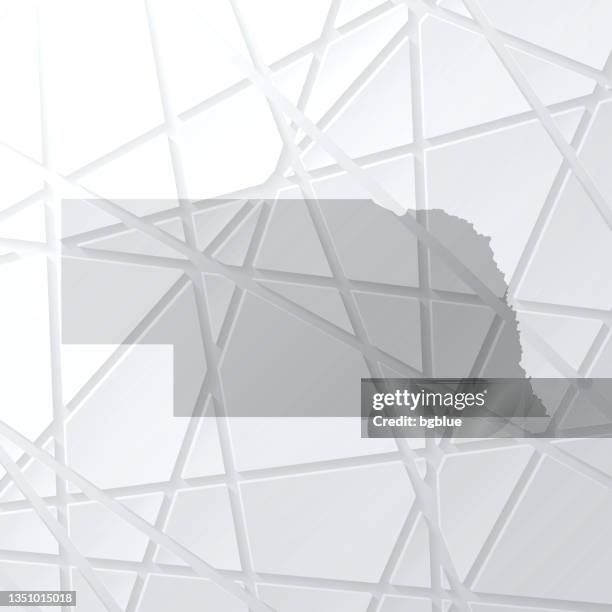 nebraska map with mesh network on white background - nebraska stock illustrations