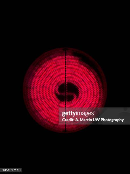 top view of  a glass ceramic hob - burner stove top stockfoto's en -beelden