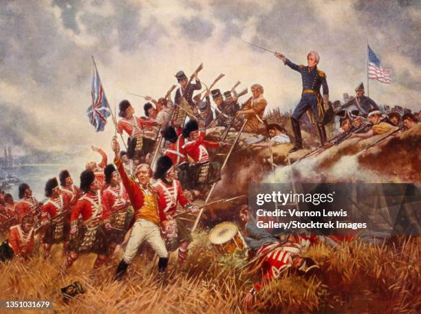 painting of andrew jackson and his troops at the battle of new orleans. - confrontation stock illustrations