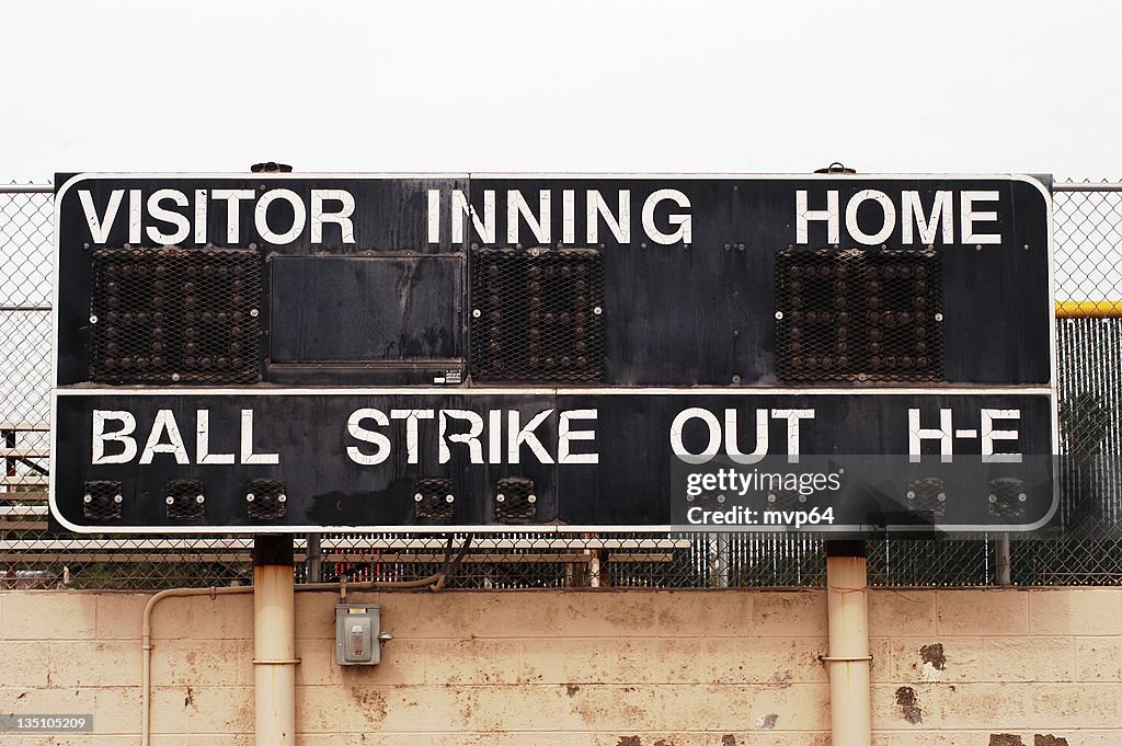 A scoreboard that is not recording a game