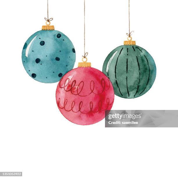 watercolor christmas ball decoration - watercolour painting 幅插畫檔、美工圖案、卡通及圖標