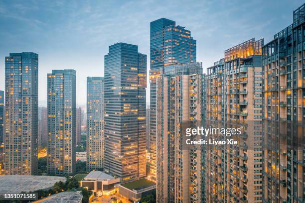business and residential building facade - hangzhou bildbanksfoton och bilder
