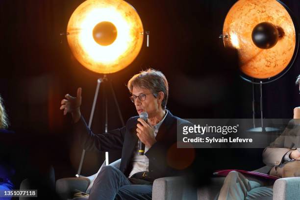 Bruno Patino, President of ARTE GEIE and ARTE France, delivers a speech as he attends the ARP cinematographic meetings on November 03, 2021 in Le...