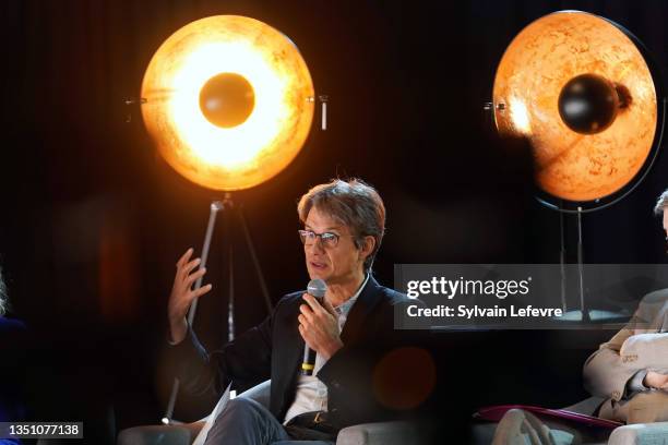 Bruno Patino, President of ARTE GEIE and ARTE France, delivers a speech as he attends the ARP cinematographic meetings on November 03, 2021 in Le...