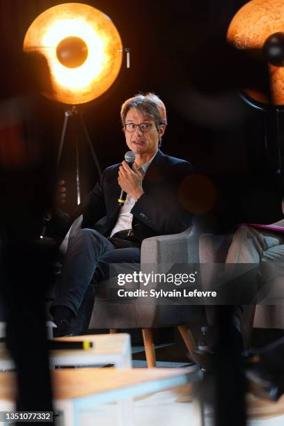 Bruno Patino, President of ARTE GEIE and ARTE France, delivers a speech as he attends the ARP cinematographic meetings on November 03, 2021 in Le...