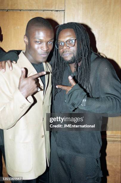 Jazzie B and Lynden David Hall, The 1997 MOBO Awards, New Connaught Rooms, London, 10th November 1997.