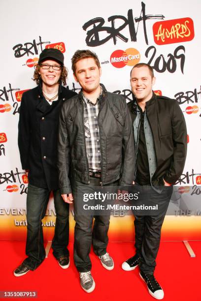 Scouting for Girls attend the red carpet during The BRIT Awards 2009 Launch, The Roundhouse, London, 20th January 2009. L- R Greg Churchouse, Roy...