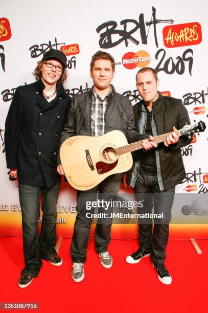 Scouting for Girls attend the red carpet during The BRIT Awards 2009 Launch, The Roundhouse, London, 20th January 2009. L- R Greg Churchouse, Roy...