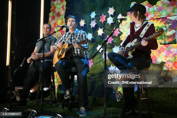 Scouting for Girls perform on stage during The BRIT Awards 2009 Launch, The Roundhouse, London, 20th January 2009. L- R Peter Ellard, Roy Stride,...