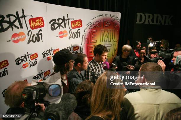 Scouting for Girls interviewed by media during The BRIT Awards 2009 Launch, The Roundhouse, London, 20th January 2009.