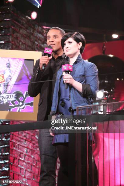 Reggie Yates and Kelly Osbourne host The BRIT Awards 2008 Launch, The Roundhouse, London, 14th January 2008.