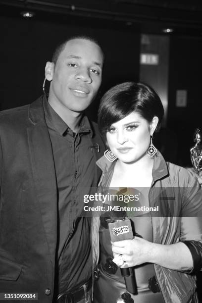 Show hosts Reggie Yates and Kelly Osbourne pose during The BRIT Awards 2008 Launch, The Roundhouse, London, 14th January 2008.