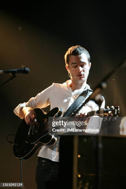 Editors, Tom Smith, perform at The BRIT Awards 2008 Launch, The Roundhouse, London, 14th January 2008.