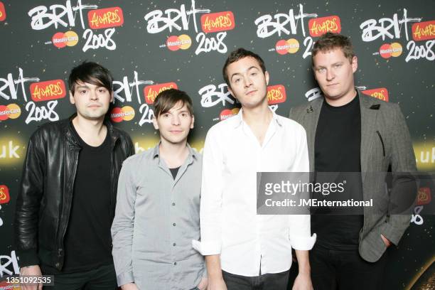 Editors attend The BRIT Awards 2008 Launch, The Roundhouse, London, 14th January 2008. L-R Elliott Williams, Tom Smith, Russell Leetch.