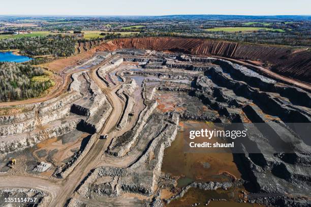 gypsum mining - open pit mine stock pictures, royalty-free photos & images