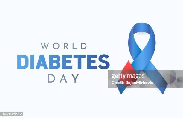 ilustrações, clipart, desenhos animados e ícones de cartão do dia mundial da diabetes. vetor - símbolo de conscientização social
