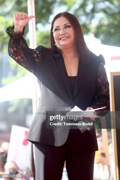 Ana Gabriel during her Hollywood Walk of Fame Star Ceremony at Hollywood Walk of Fame on November 03, 2021 in Los Angeles, California.