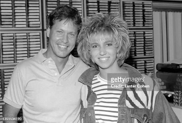 American entertainer, radio personality, comedian, actor, and voice artist Rick Dees poses for a portrait with American singer-songwriter, pianist,...